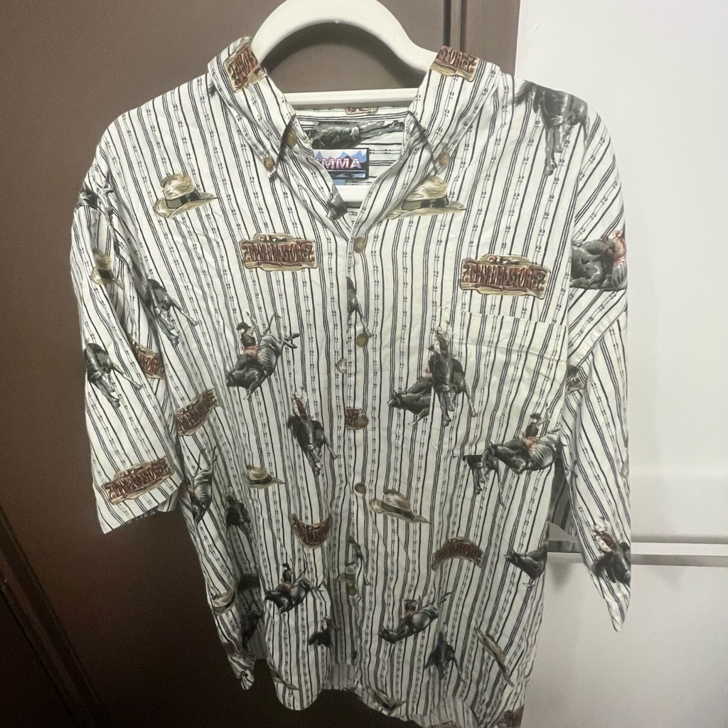 Large Summa Cowboy Horse Hawaiian Shirt Size L